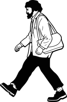 A man walking with a briefcase vector
