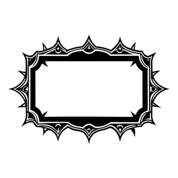 A black and white illustration of a frame vector