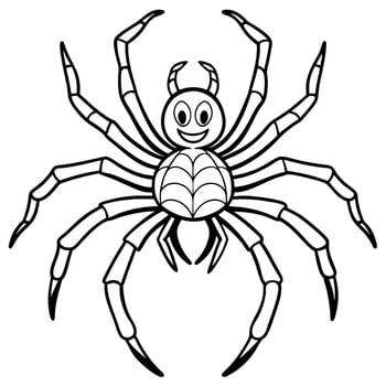 Spider coloring pages for kids vector