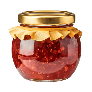 jar of red fruit preserves is a delightful addition to any pantry isolated on transparent background png