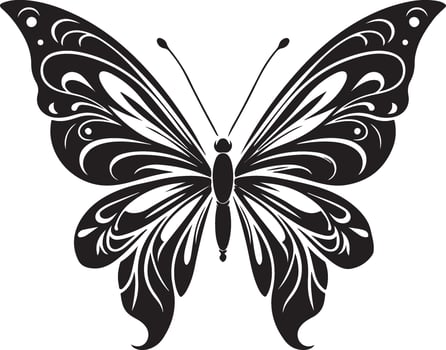 Serenity in Flight Butterfly Silhouettes vector