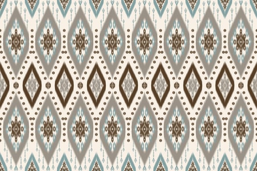 a brown and blue ikat pattern design for background backdrop carpet wallpaper clothing vector