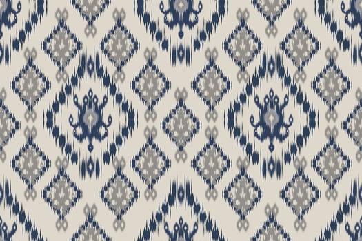 a blue and white ikat pattern design for background backdrop carpet wallpaper clothing batik vector