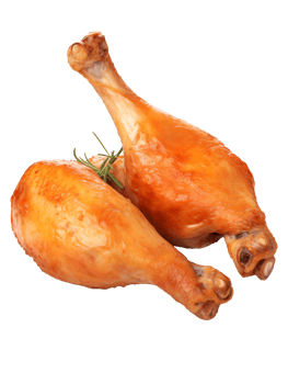 Roasted chicken legs isolated on transparent background. png