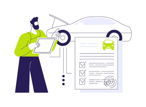 Get a roadworthiness certificate abstract concept illustration. vector