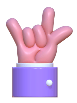 A purple hand with a peace sign png