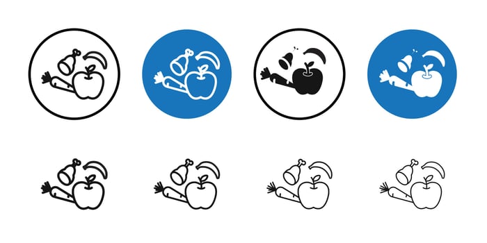 Food icon Thin line art collection vector