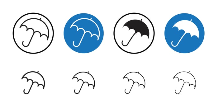 Umbrella icon Thin line art collection vector