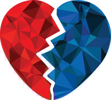 Broken Heart Geometric Love Shape vector