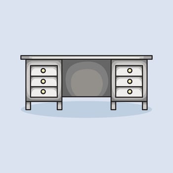 Bed Table Desk design illustration and icon for website, digital and print vector