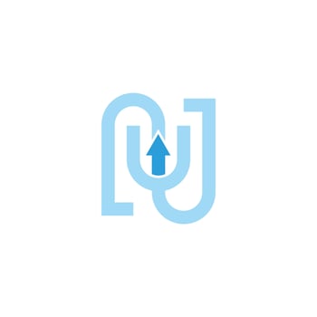 letter un arrow up simple geometric linear logo vector