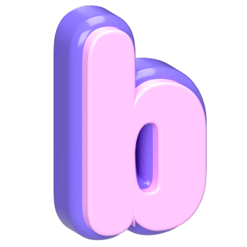 3D Pink and Purple Letter B png