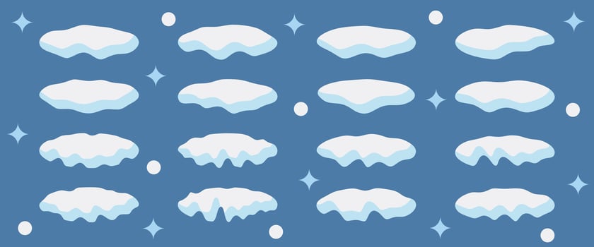 collection of cartoon snow elements. winter ornament design vector