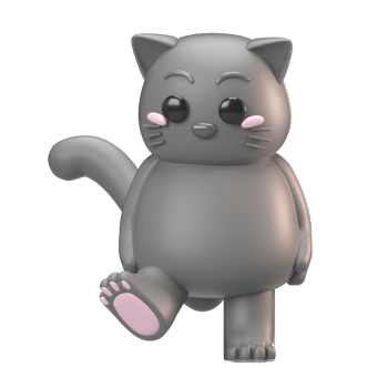 Cute 3D Cartoon Cat Character png