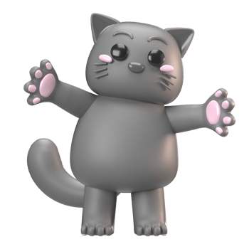Cute Cartoon Cat with Open png