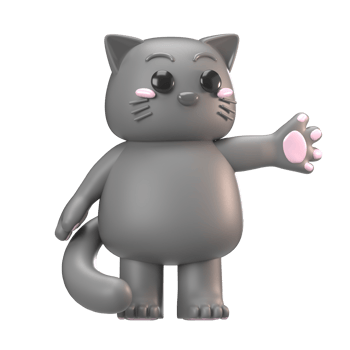 Cute 3D Cartoon Cat Reaching png