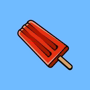drawing colored line art of ice cream hand drawn coloring cartoon illustration design vector