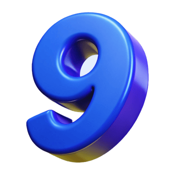 The number 9 is shown in blue and yellow png