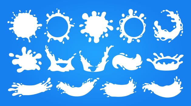 Milk splash illustration set and dairy cream elements 02 vector