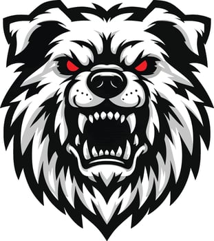 Angry dog head illustration design, dog head logo. ai generate vector
