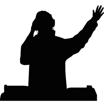dj silhouette and equipment png