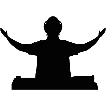 dj silhouette and turntable png