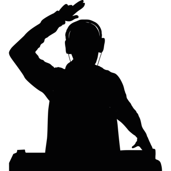 dj silhouette waving hand png