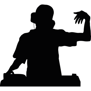 dj silhouette with earphones png