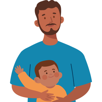 father carrying his son png