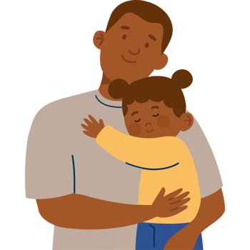 father carrying his daughter png