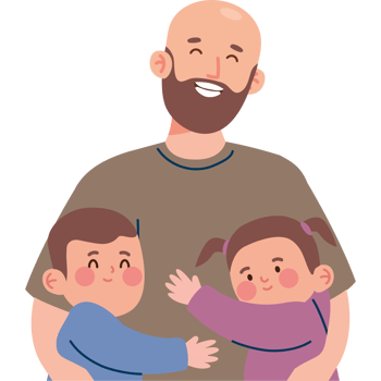 father and kids png