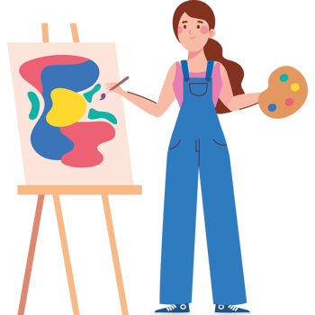 artist painter woman png