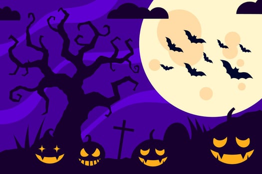 dark halloween background with purple theme color vector