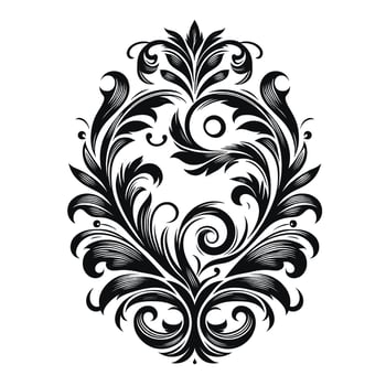 Vintage baroque frame scroll ornament engraving border floral retro pattern vector