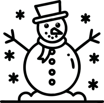 Snowman coloring pages vector