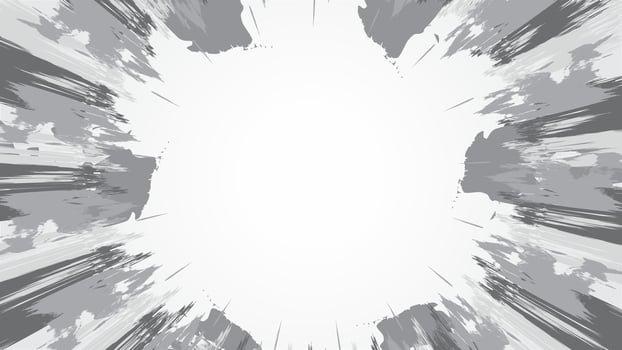 A monochromatic abstract explosion with varying shades of gray radiates from a bright white center vector