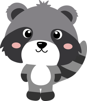 Cute cartoon raccoon png