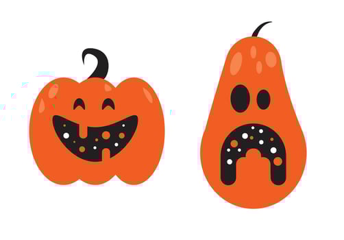 Illustration pumpkin scary with blank background vector