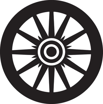 wagon wheel icon set isolated on white background vector