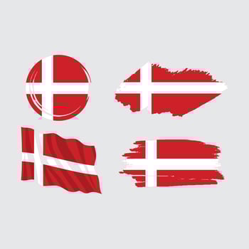 set denmark national flag vector