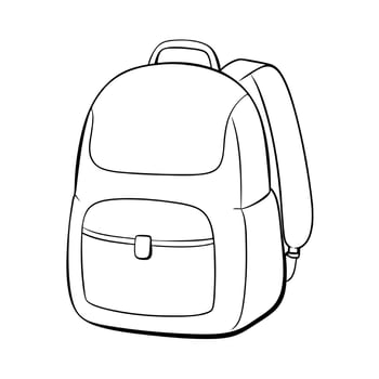 backpack, illustration line art vector