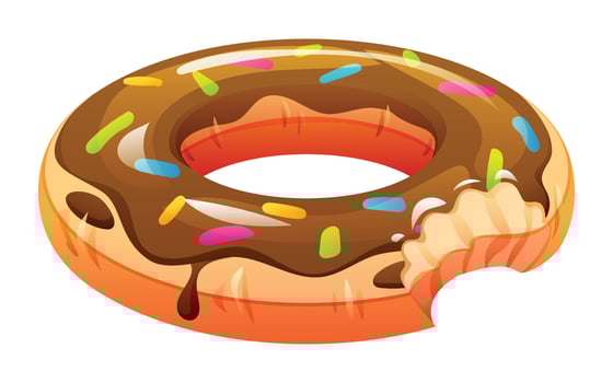 Donut shaped inflatable pool float. Cartoon illustration vector