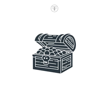 Treasure Chest icon symbol illustration isolated on white background vector