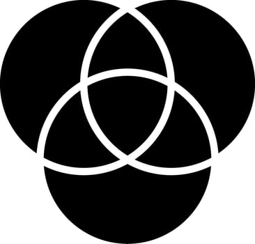 Venn Diagram Glyph Icon vector