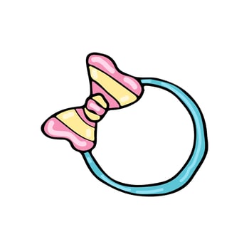 Cute, colorful bow hair accessory illustration with a playful and feminine design, great for fashion, beauty, or children style-related projects vector