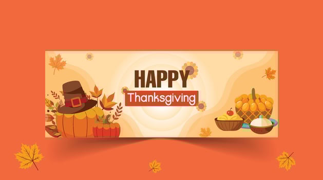Happy thanksgiving social media banner template vector