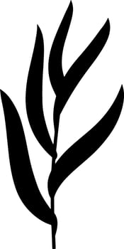 Doodle black leaf icon Stencil clipart vector