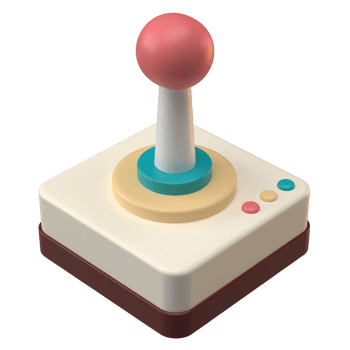 3D Rendering of Retro Game Joystick Icon for Website, Application, and Banner. Retro Game Joystick 3D Illustration png