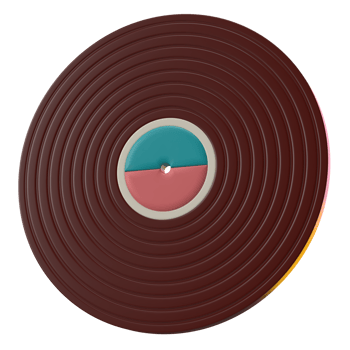 3D Rendering of Retro Music Vinyl Icon for Website, Application, and Banner. Retro Vinyl Icon 3D Illustration. png