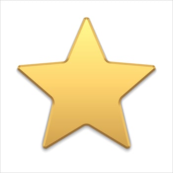 Bright luxury golden star metallic surface 3d template illustration vector